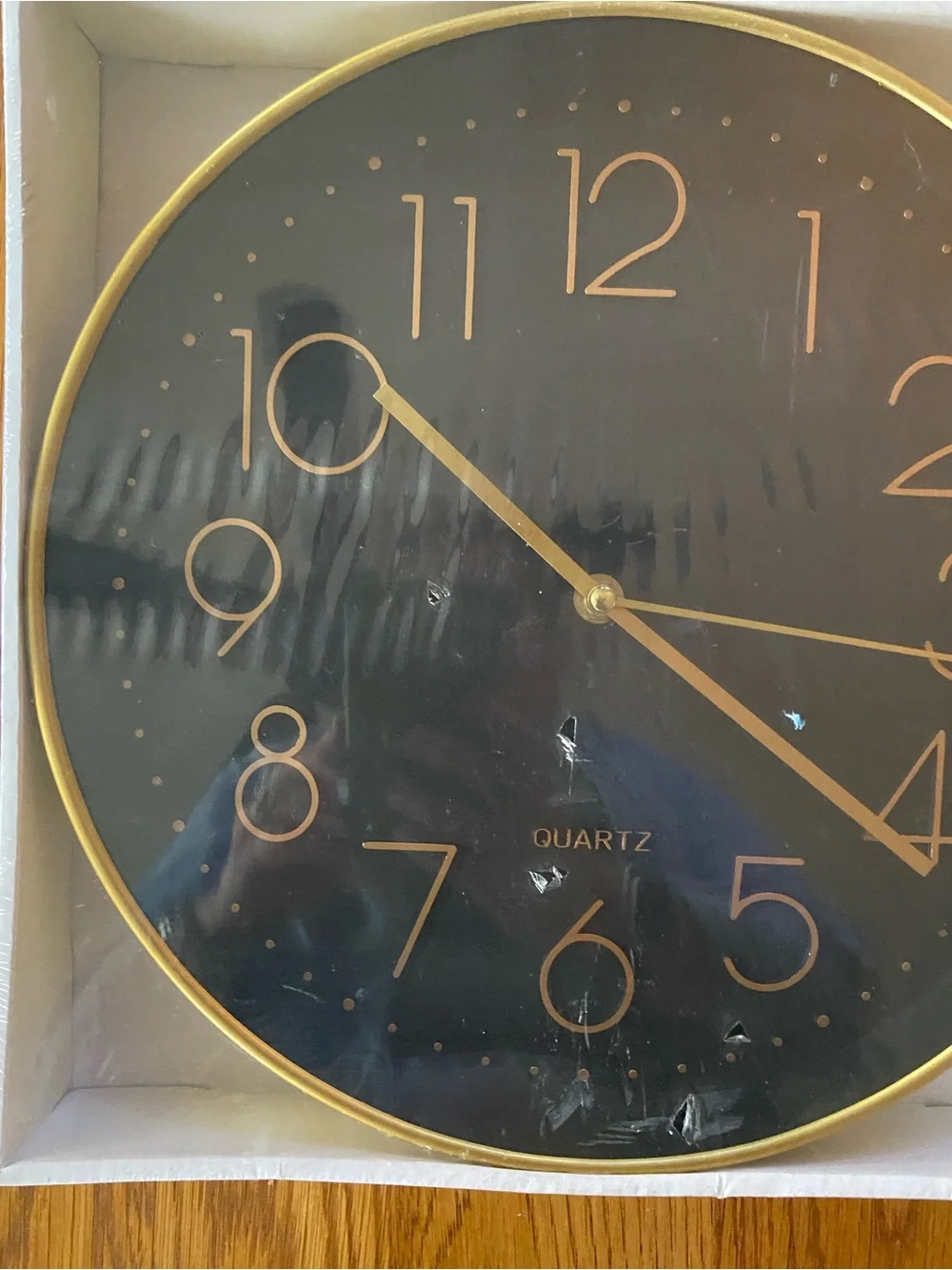 New- in Packaging-Black and Gold Wall Clock- 12 in